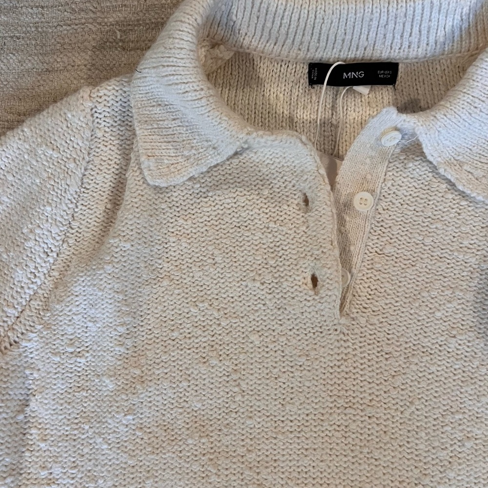 NWT! Mango Polo Textured Sweater. SZ S